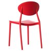 Fabulaxe Modern Plastic Outdoor Dining Chair with Open Oval Back Design, Red, PK 4 QI004226.RD.4